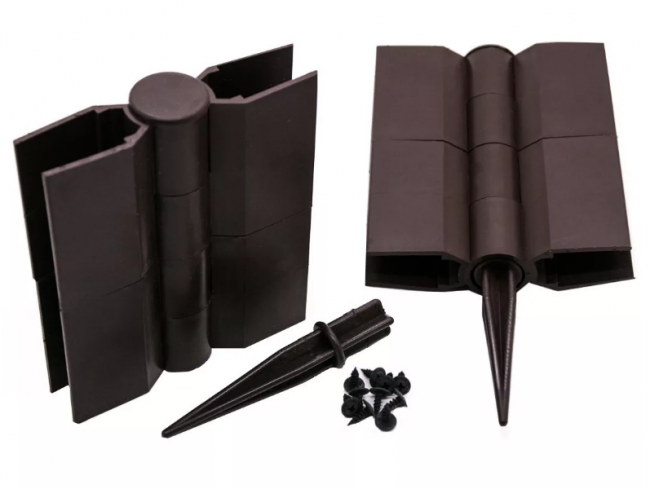 Поворотный угловой шарнир, пластиковый 150х25мм.Коричневый